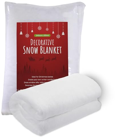 Lets Go Crimbo Fake Snow Blanket Large Artifical Snow Blankets for Christmas Nativity 240cm x 90cm Covers 1.92 Square Metres Under Christmas Tree Snow Floor White Decoration Scene Setter