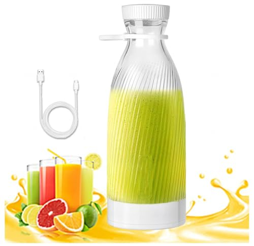 MELLYD Bottle Blender For Smoothies, 500ml, 6 Blades Design Fruit Mixer Bottle, Wireless Portable Usb Charging Blender Smoothie, The Most, White