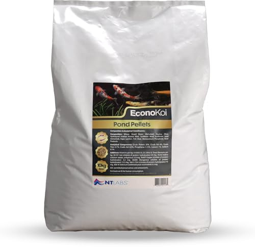NT Labs EconoKoi Pond Pellet, Dammfiskmat för guldfisk, Koi och all kallvatten dammfisk, komplett dammfisk, flersäsongsmat, 10 kg