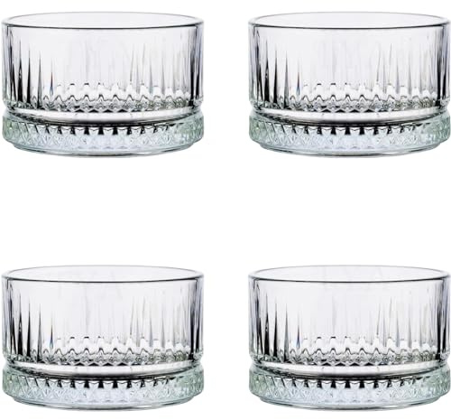 spar-home® Premium Kristall Glas Dessertschalen Set Dessertbecher 235ml Puddingschalen Dessert Schalen Obst Servierschalen Soßenschalen Blei-Frei Dessert Bowls Glas Schalen (4er-Set)
