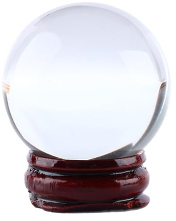 Decoración de Bola de Cristal Sintético, Bola de Cuarzo Transparente con Base de Soporte para Dormitorio y Oficina