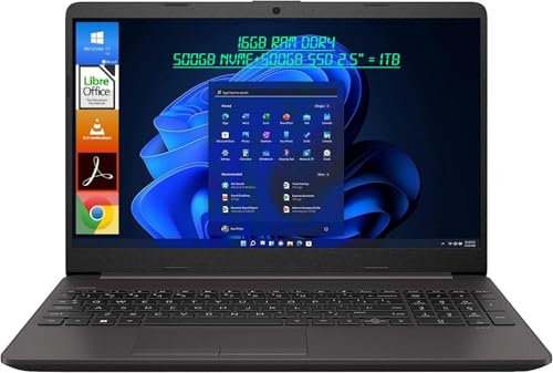 HP 250 G9, Portatile Notebook Laptop, Display 15.6 Full HD, Intel Core i7 12Th, 16GB Ram, 500GB NVMe+500GB SSD 2.5’’ |1TB|, Windows 11 Pro, Pronto all'Uso