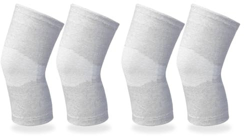 SLAXJNE 2 Paires De Genouillères Grises, Genouillères Résistantes Au Chaud Et Au Froid, Genouillères Élastiques, Genouillères Antidérapantes, Housses De Genouillère, Genouillères
