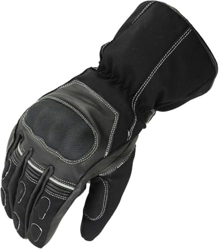 WMW WALI MOTO WEAR Herren Motorrad Winter Handschuhe Biker Motorrad Wasserdicht Handschuhe Motorrad Roller Winter Handschuhe (Black, 3XL)