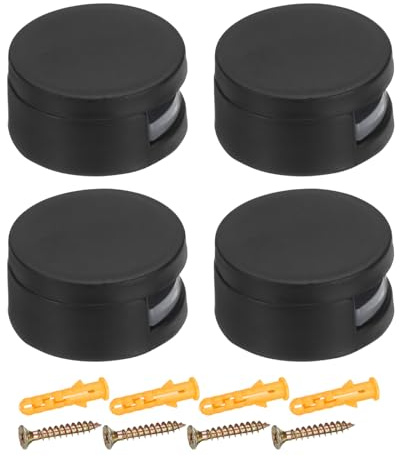 sourcing map 4pcs Glass Shelf Bracket Metal Adjustable Wall Mount Mirror Hanger Bathroom Glass Clamp Shelf Clip Support Hardware Replacement Parts for Less Than 0.23 Glass Shelves, Black