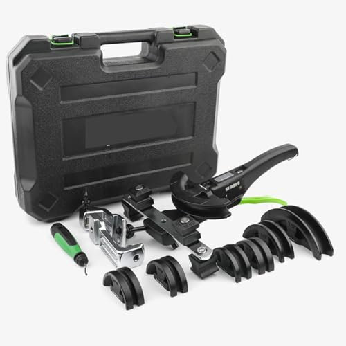 Manual Pipe Bender, 0-90° Heavy Duty Tube Bender, Both Forward and Reverse, with 7 Dies(1/4, 5/16, 3/8, 1/2, 5/8; 3/4, 7/8）, Tubing Of Steel Metal Copper, for Repair Shops
