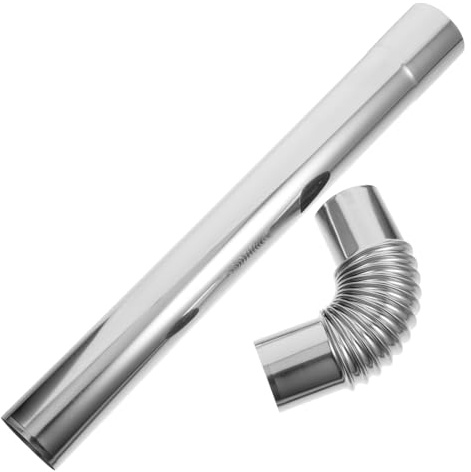 Yardenfun Stainless Steel Chimney Flue Pipe Flexible Stove Exhaust 304 Metal Flue for Home Heating Stove Boiler Fireplace Replacement Part
