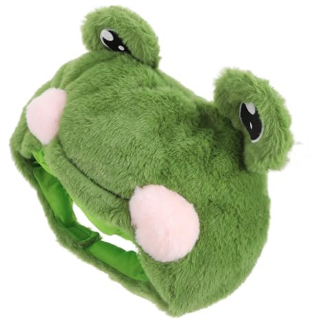 VALICLUD Novelty Tierkopf Hut Lustiger Plüsch Frosch Kopf Hut Für Cosplay Kostümparty Verstellbare Für Süßes Tier-accessoire Für Fotografie Und Auftritte