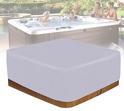 Copertura universale per vasca idromassaggio, impermeabile, quadrata, grande, quadrata, gonfiabile, per esterni, con tasca, tessuto Oxford 420D, resistente ai raggi UV, protezione completa per