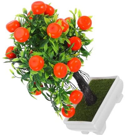 iplusmile Künstlicher Bonsai Orangenbaum Dekoration Aus Kunststoff Lebensechte Kunstpflanze Für Innenbereich Wartungsfreie Tisch Dekoration Mit Realistischen Blättern