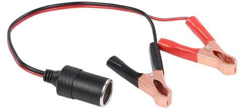 Autobatterie-Krokodilklemmen 35 cm - 12 V/24 V Zigarettenanzünder-Steckdosenadapter, Krokodilklemmen-Verlängerungskabel für Autobatterie-Aufladung, Wohnmobile, Boote & Autoreparaturwerkzeuge