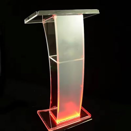 Transparenter Podiumständer mit Beleuchtung, Acryl-Podium-Kanzel für Kirchen, professionelles tragbares Präsentationspodium, Rednerpult für Büros und Klassenzimmer,Clear