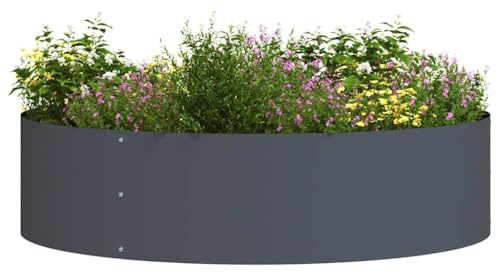 vidaXL Pflanzenring 5 pcs Anthrazit 80 x 80 x 20 cm, Moderner runder Metall-Pflanzer, skulpturaler Gartendekor, langlebiger Außenstahl Pflanzenrahmen, minimalistisches Designelement