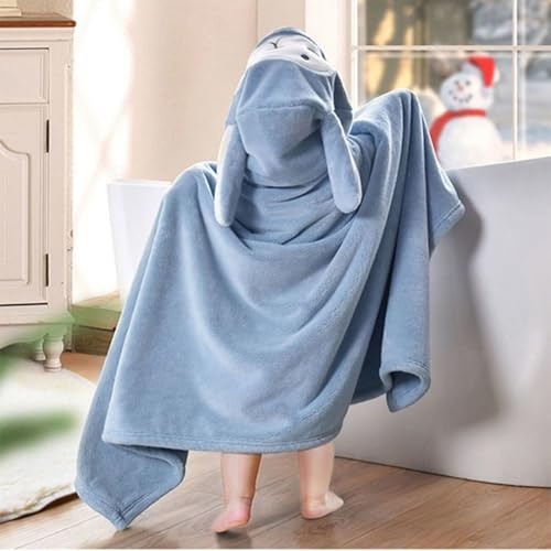 TARSHYRY Muslin Baby Huva Handduk, Huva Handdukar Mjuka och Absorberande Badhandduk Handdukar Småbarn Badhandduk med för Nyfödda, Spädbarn, Småbarn, Unisex (Blå)