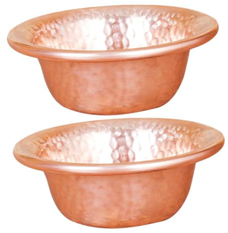 BESTYASH 2 Cuencos De Cobre Para Ofrendas 8 Cm Copas De Templo Vintage Cuencos Para Agua Decoración Budista Para Adoración Purificación Rituales Y Festivales