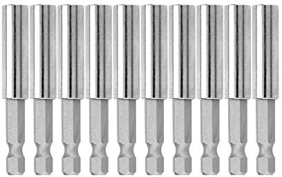 SIXRUN 10 Pieces Magnetic 60mm Extension Bar 1/4'' Hex Bit, Universal for Electric and Hand Drill