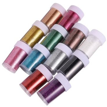 PLAFOPE 12 Farben Glitzerpuder Nagelkunst Satz Pailletten Pigmente Nagelpulver für Nägel Gesicht Selbstgemacht Party Zufällige Farbe