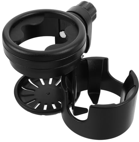 DECORNIJIA Porte-Gobelet Rotatif pour Fauteuil Roulant et Poussette Support de Boisson Multifonction Noir Fixation Sécurisée Adapté aux Aides à la Mobilité et Déplacements Quotidiens