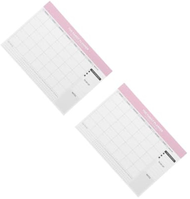 DIYEAH 2 Piezas Planificador Mensual y Diario sin Fecha Organizador Semanal con Rastreador de Hábitos Cuaderno Portátil para Tareas Diarias Oficina Hogar y Aula Diseño Minimalista Rosa