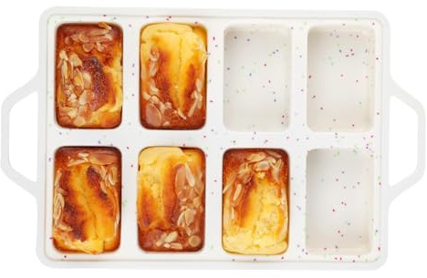 Molde de silicona para pan pequeño, diseño antiadherente, mango flexible, portátil, multiusos para pan de plátano, postres, pastel de carne, portátil y apto para lavavajillas