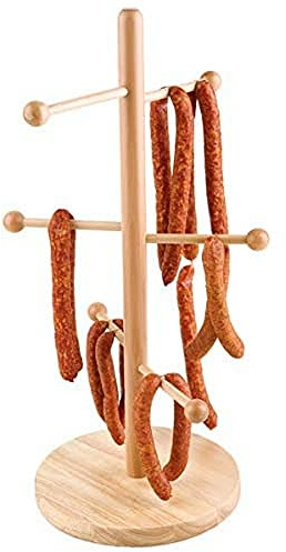 APS Brezel- oder Wurstständer - Verkaufsständer Buchen-Holz versiegelt, bestens geeignet für die Präsentation von Brezeln, Würstchen, etc., Fuß Ø 22 cm, Höhe 50cm