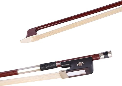 ADM 3/4 Size Student Cello Bow, Well Balanced Handmade Brazilwood Classic Cellos Bow Light Weight with Horsehair, Ebony Frog for Beginners