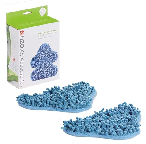 H2O X5 Microfibre Cloth Pack for Steam Mop & Steam Cleaner (H2O X5-2 x Super Absorbent Cloths)