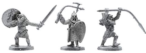 IRON WIND METALS 3 Piece Dwarf Dragon Fighters Set - 100% Lead-Free Pewter - Classic Fantasy Miniatures for 28mm Table Top Games - Made in USA - RAL Partha Miniatures