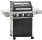RÖSLE Unité de barbecue à gaz VIDERO G3-S noir, 30 mbar, gril avec 3 brûleurs en acier inoxydable, zone extra-prime et brûleur latéral, tablettes latérales rabattables, VARIO+