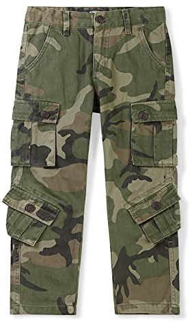 BUFOSA Boys' Tactical Cargo Pants, 8 Pockets Combat Scout Hiking Trousers Camo 29 Tag 180-13-14 Years