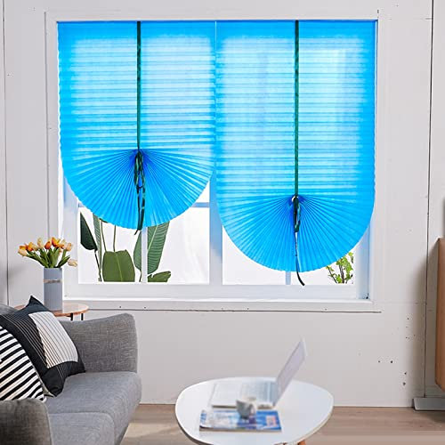 Agashi Saugnapf-Rollos, Fenster-Sonnenschutz, Balkon-Sonnenschutz, Sonnenschutz-Isolierung, Schattierungsvorhang, Fenster-Rollo, Küche, Büro, Auto, Sichtschutz/Blue/W60*H150Cm(24 * 59In)