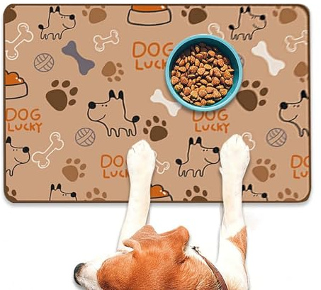 Napfunterlage PU-Kieselalgen-Schlamm - 40x30CM - rutschfeste Unterlage für Hunde Katzen Hundenapf Futtermatte wasserdichte Futternapf Näpfe Kaffeevollautomat (1E,40x30CM)