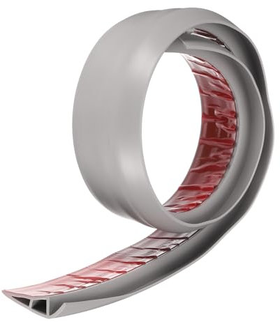 QUARKZMAN Bande de Transition de Sol 2,8 3,33ft en Pvc Auto-Adhésif pour Tapis vers Carrelage, Bande de Recouvrement à Coller pour Sols Inégaux Hauteur 15mm, Gris