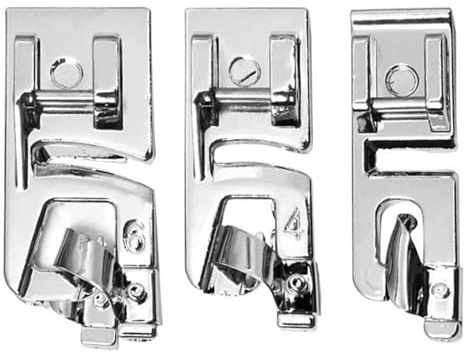 elook Rolled Hem Foot Set 3mm 4mm 6mm | Narrow Rolled Hem Sewing Machine Presser Foot for Low Shank Snap-On Machines, Fits Most Household Sewing Machines