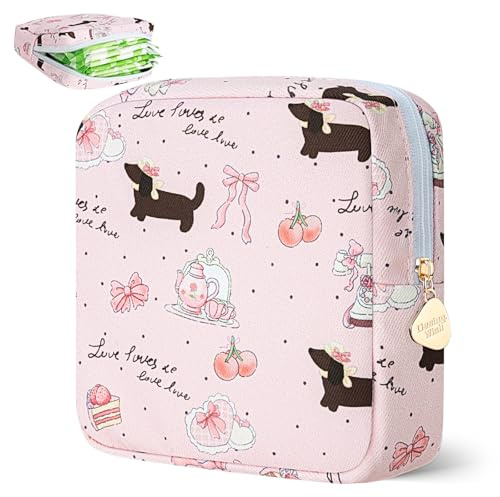 Desing Wish 1 Stück Damenbinden Tasche Perioden Tasche Klein Kosmetiktasche für Mädchen Tampon Aufbewahrung Unterwegs Kleines Täschchen Mit Reißverschluss Wetbag Klein