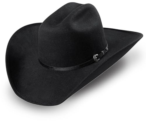 STARS & STRIPES Westernhatt Jasper – klassisk cowboyhatt i svart, formstabil och vattenavvisande, svart, 54
