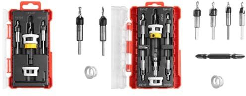 NEIQIUWING Juego de 5 brocas avellanadas con tope de profundidad de baja fricción para carpintería