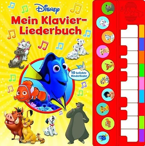 Mein Klavier-Liederbuch - Disney Liederbuch mit Klaviertastatur - Vor- und Nachspielfunktion - 10 beliebte Kinderlieder - Pappbilderbuch