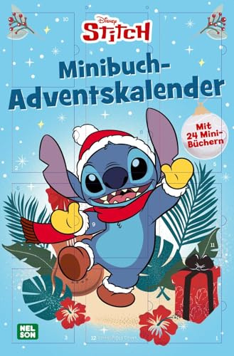 Disney: Stitch Minibuch-Adventskalender: Mit 24 tollen Mini-Büchern | Je 12 Türchen auf Vorder- und Rückseite ab 3 Jahren