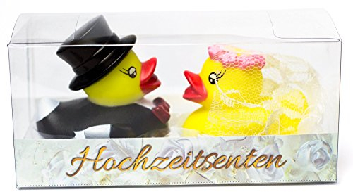 Purovi® Hochzeitsenten Braut und Bräutigam | Badeenten als Hochzeitspaar | Brautpaar Hochzeit