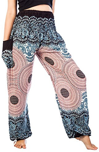 Lofbaz Haremsbyxor för kvinnor, yogabyxor, pumpbyxor, hippie-byxor, bohokläder, festival, outfit, sommarbyxor, lätta sommarbyxor, Rose 1 vit, M