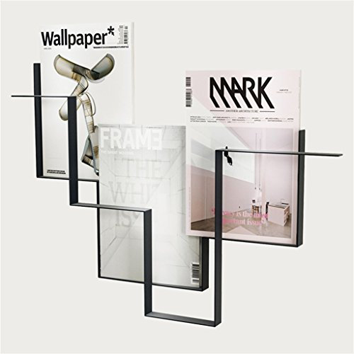 Baldas flotantes Rejilla de metal para revistas | Periódico Rack montado en la pared | Estante de pared como estantería de almacenamiento Estantería de exhibición | Diseño de decoración de pared Diseñ