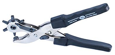 Lederlochzange – PROFI – Für ovale Löcher mit 6 Dornen – Gewicht: ca. 430 g – MADE IN GERMANY – Patentierte Hebeltechnik – Mit handlichen Kunststoffgriffen für einen optimalen Halt – C345117