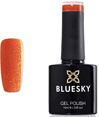 Bluesky ORANGE GOLD SHIMMER, FINE GLITTER JQ07 Nail Gel Polish UV LED Soak Off 10ml