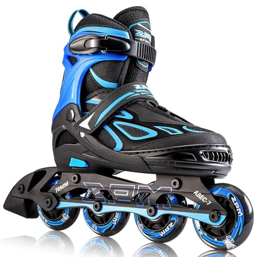 2pm Sports Adjustable Kids Inline Skates, Inline Skates for Boys and Girls - Blue Large