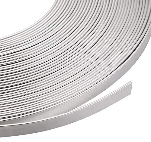 Cheris Flacher Aluminiumdraht, silberfarben, biegbarer Metalldraht, Basteldraht für Schmuckherstellung, Modellierung, Edelsteinumwicklung, 5mm Width, 32.8FT x 5 Rolls