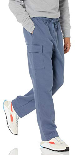 Amazon Essentials Homme Pantalon de Survêtement Cargo en Polaire à Ourlet Ouvert
