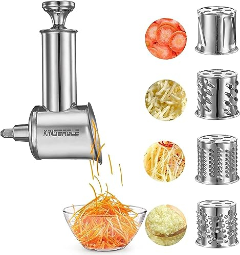 KINGEAGLE Edelstahl Slicer Shredder Aufsatz für KitchenAid Mixer, Käsereibe, Lebensmittelhobel für KitchenAid Mixer, Zubehör für Kitchenaid