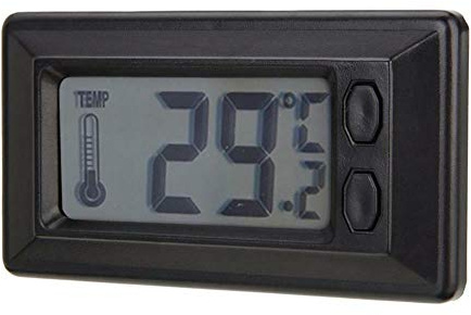 Riloer Mini thermomètre de voiture avec écran LCD rétroéclairé et base réglable Noir