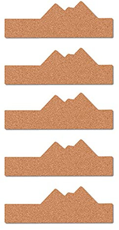 RENRUIRUI Korkstreifen Bulletin Board Mountain Form Selbstklebende Dekorative Pinnwand Mit 35 Push-Pins, Für Home Office School-Schlafsaal